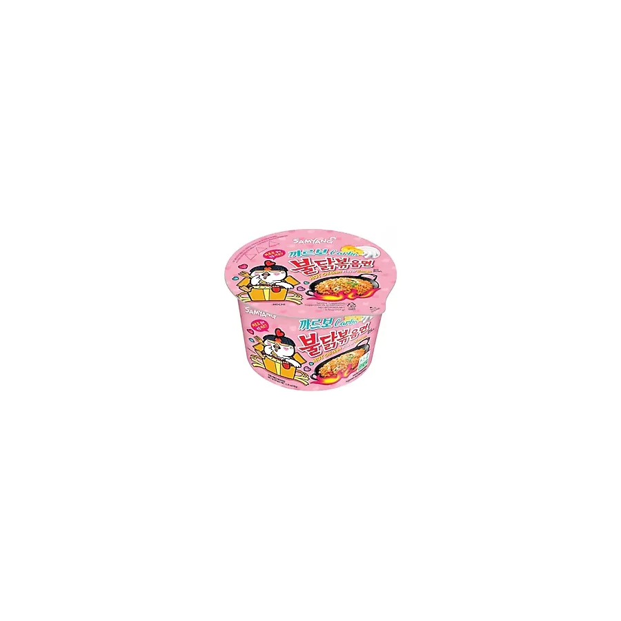 Samyang Buldak Carbonara Hot Chicken Flavor Ramen 105g Big Bowl Kore Usulü Acılı Tavuk Aromalı Kremalı Noodle Hazır Pratik Yemek