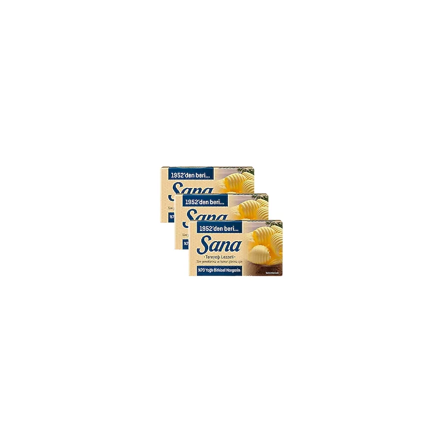 Sana Paket Bitkisel Margarin Tereyağı Lezzeti 3 x 250 g