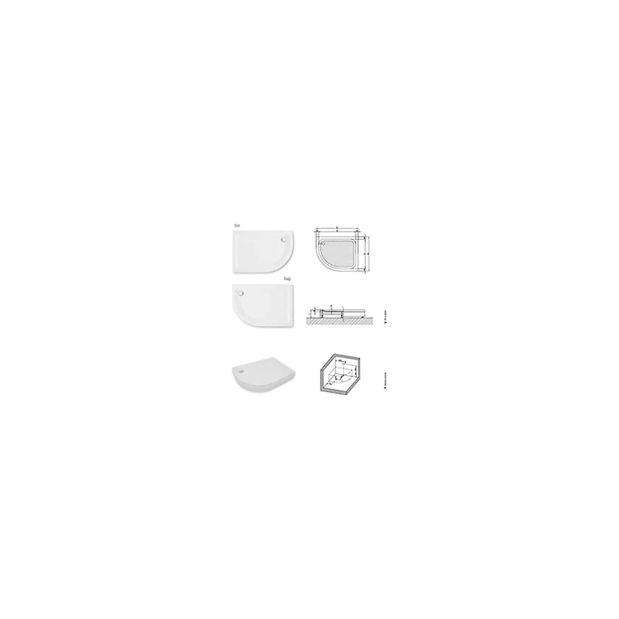 SANACRYL Ofset (Sağ-Sol) Panelli Duş Tekneleri 80x150x21(h) Sağ/Sol
