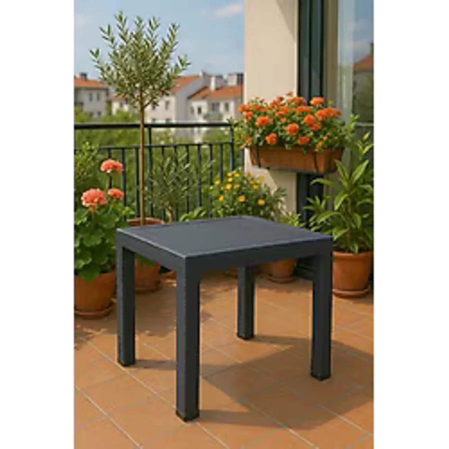 SANDALİE 80x80 Camsız Antrasit Masa Bahçe Balkon