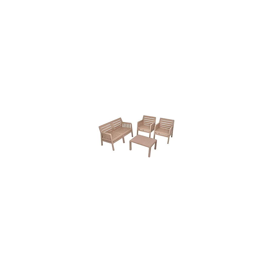 Sandalie Lara 2+1+1+Sehpa Mindersiz Cappuccino Bahçe & Balkon Takımı