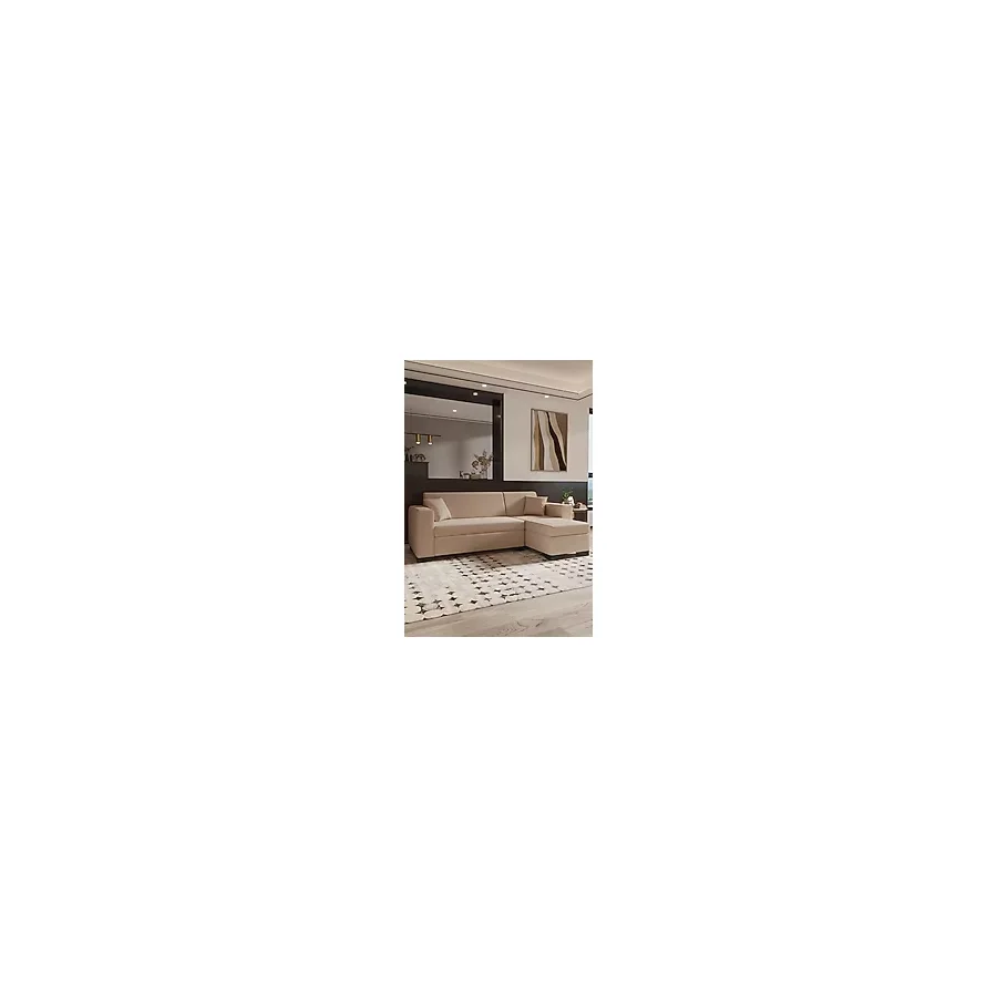 SANDALİE Salon/oturma Odası Köşe Takımı, L Koltuk-sinema Koltuğu, Minimal Köşe - Krem