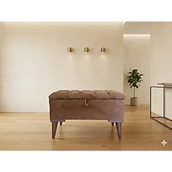 Sandıklı Puf Bench Ayak Ucu Silinebilir Kumaş