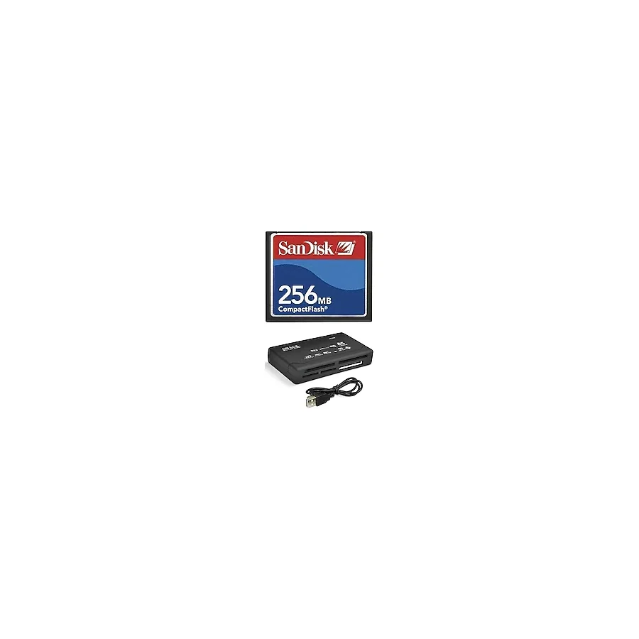 Sandisk 256 MB Kapasiteye Sahip Compact Flash Hafıza Kartı ve USB 2.0 Kart Okuyucu Cep Telefonu ve Araç Kamerası ile Uyumlu Değildir