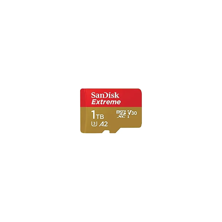 Sandisk Extreme Microsdxc Uhs-I Hafıza Kartı 1 Tb + Adaptör (Akıllı Telefonlar, Aksiyon Kameraları ve Drone'lar İçin, A2, C10, V30, U3, 190 Mb/s Aktarım, Rescuepro Deluxe)
