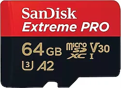SanDisk Extreme Pro SDSQXCU-064G-GN6MA Class 10 UHS-I U3 A2 V30 64 GB Micro SD Kart
