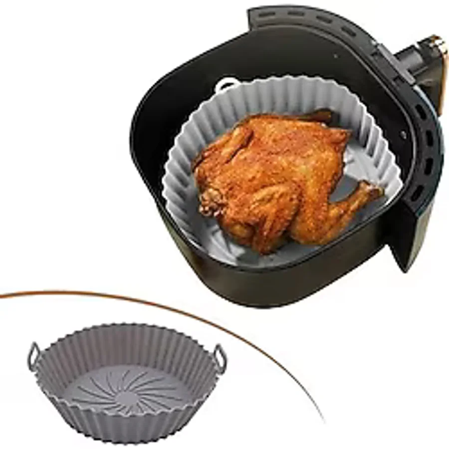 Sanec Renkli Isıya Dayanıklı Yıkanılabilir Silikon Fırın ve Airfryer Yuvarlak Pişirme Matı 20 cm