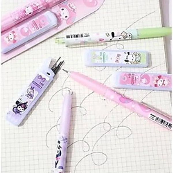 Sanrio Karakter Baskılı Basmalı Uçlu Kalem Seti - 0.5 mm Kawaii Kırtasiye Okul Setleri 1 Adet - Açık Yeşil