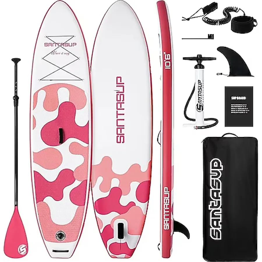 Santasup 320 Cm X 81 Cm X 15 Cm Şişme Paddle Board - Şişme Sup Board 195 Kg Taşıma Kapasiteli Aile & Yoga Sup Şişme Sörf Tahtası