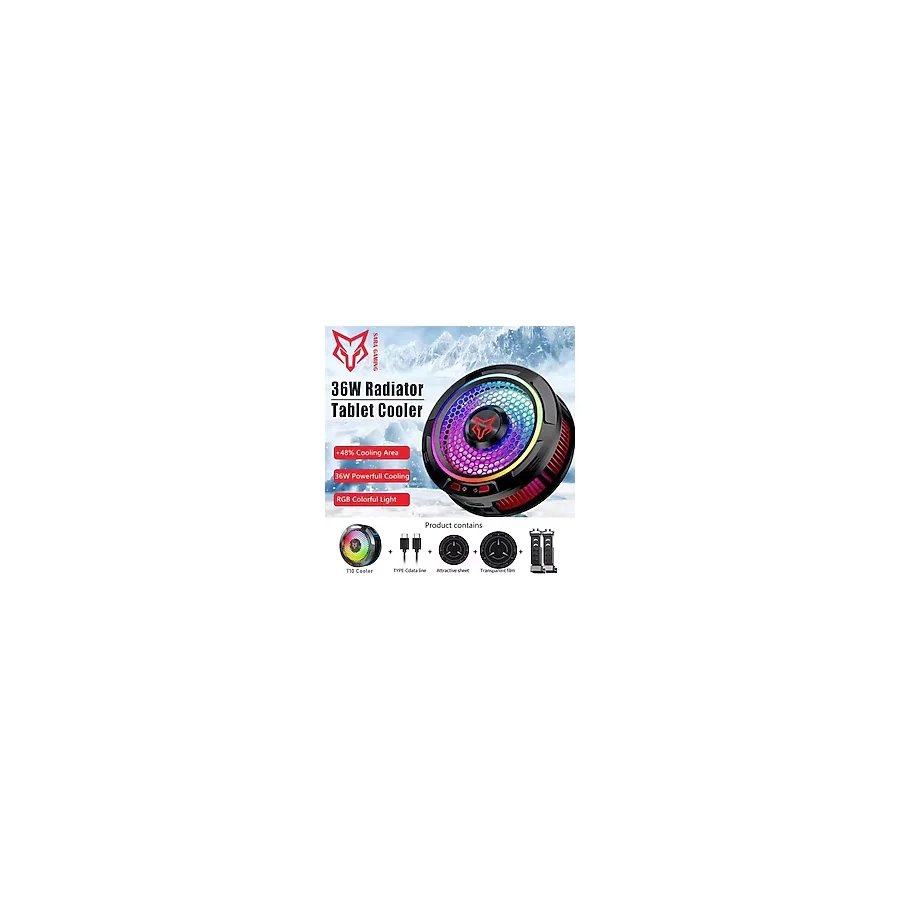 Sarafox X9 Pro 36W Rgb Telefon & Tablet Soğutucu 3 Kademeli Hız Manyetik + Klipsli Yarı Iletken Soğutma