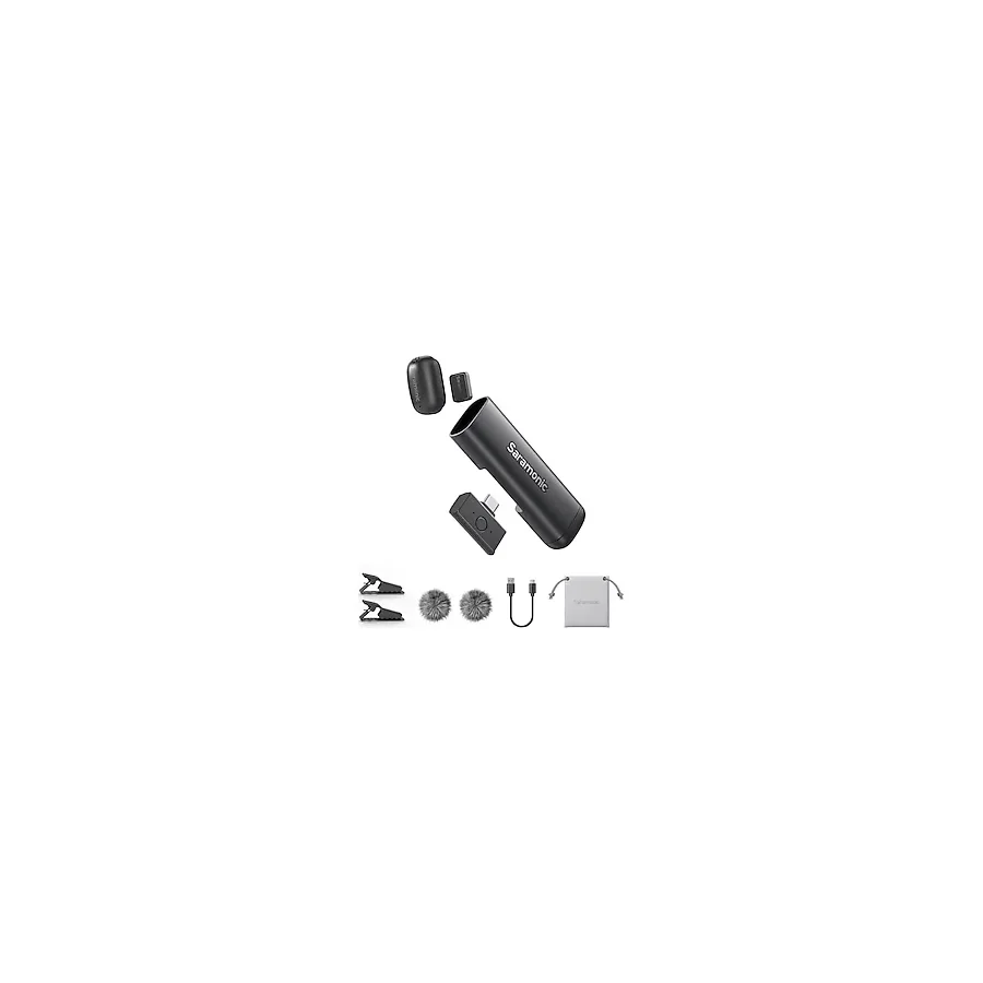 Saramonic iPhone 17/16/15 ve Android İçin Air Se Kablosuz Mini Mikrofon, 48KHZ/24-BIT, Aı Gürültü Engelleme, Röportaj Youtube Tiktok Podcast Vlogging İçin Içerik Oluşturucu Mikrofonlar Klip - Ahşap