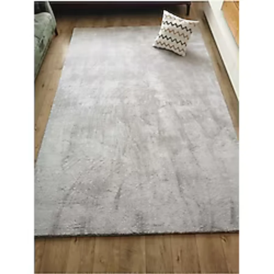 Sarar Peluş Post Kaymaz Tabanlı Halı Kesme Yolluk Açık Gri