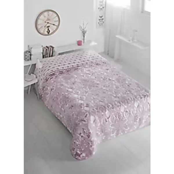 Sarar Viyola Polyester Tek Kişilik Battaniye - Mor - 160 x 220 cm