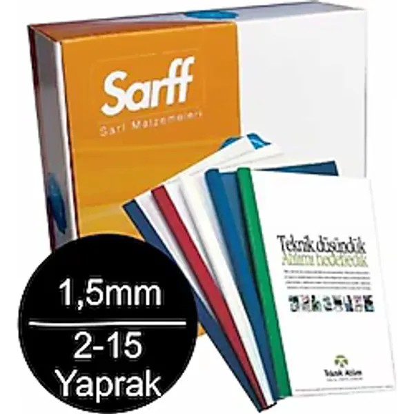 Sarff 1,5mm Isısal Cilt Kapağı 2-15 Yaprak Kapasiteli (100 lü Paket)