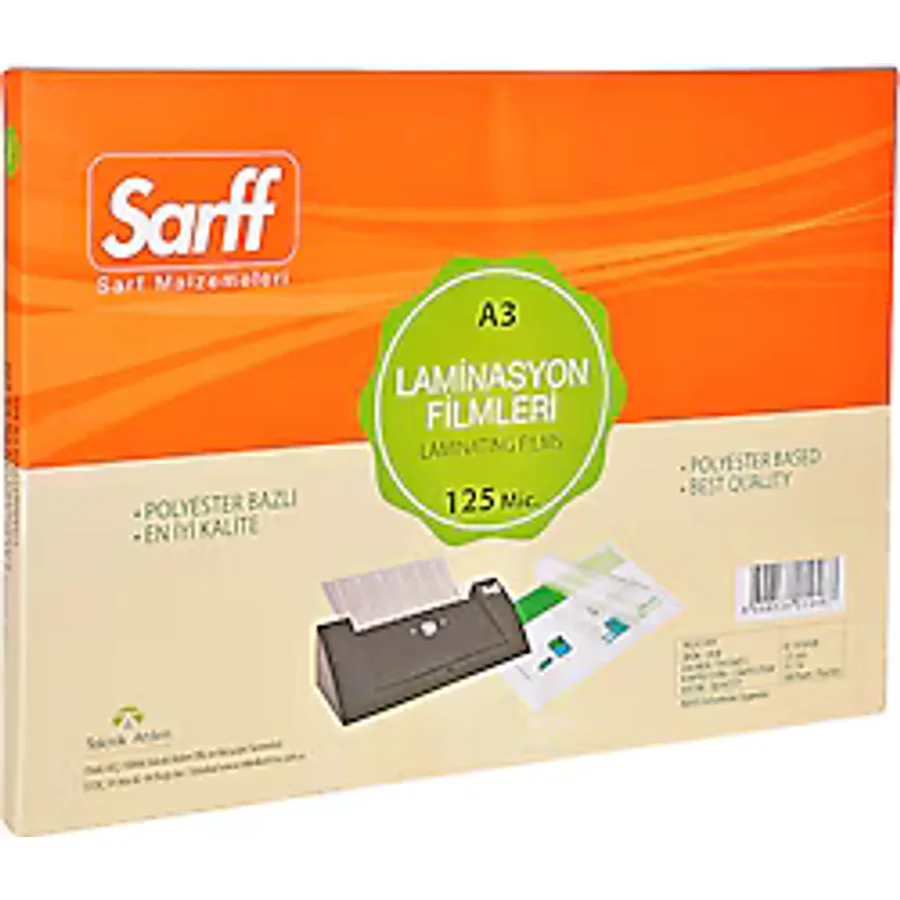 Sarff 125 Mikron A3 100'lü Laminasyon Filmi