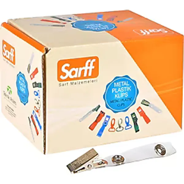 Sarff Kart Klipsi Metal Maşalı Şeffaf (100 lü)