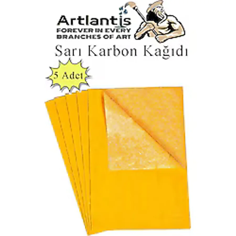 Sarı Karbon Kağıdı A4 5 Adet 21x29,7 cm Kopya Kağıdı Transfer Kağıdı Renkli Karbon Kağıdı