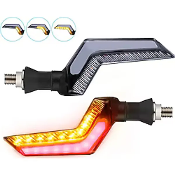 Sarı-Kırmızı Renk Motosiklet Sinyal Ledi Takımı Kayar DRL Gündüz