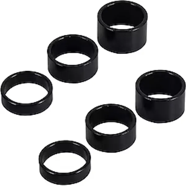 SARİSSA BİSİKLET Bisiklet Furş Spacer 6'lı Paket (3/5/8/10/15/20mm) Siyah Furş Takımı Yüzüğü Gidon