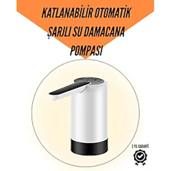 Şarjlı Su Pompası 8000MAH Cam Damacana Uyumlu Tek Tuşla Kontrol USB Şarjlı Otomatik Dolum