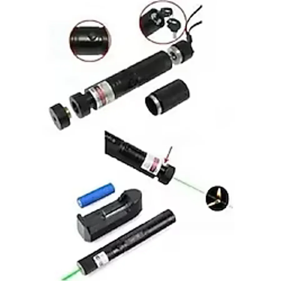 Şarjlı Turbo Yeşil Lazer Pointer Kibrit Yakabilen Güç 1000MW