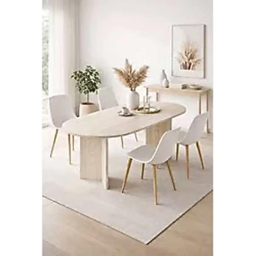 Sarmobi Harmony Nara Oval Masa 180X75X90 cm Trevi- Modern Tasarım - Bej