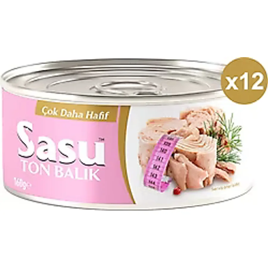 Sasu Light Suda Bütün Dilim Ton Balığı 160 gr 12'li