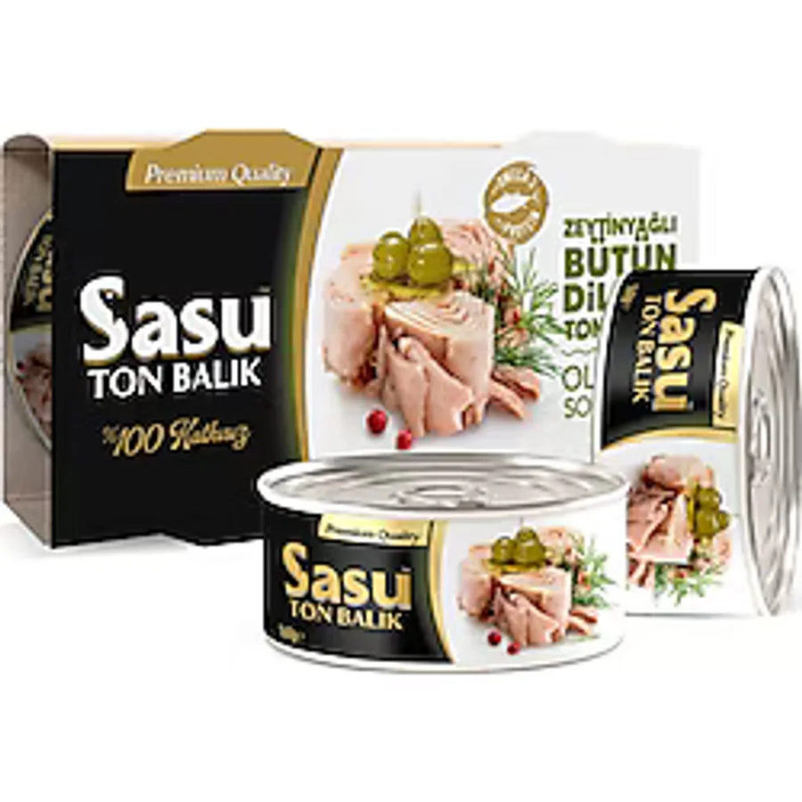 Sasu Zeytinyağlı Bütün Dilim Ton Balığı 160 gr 12'li