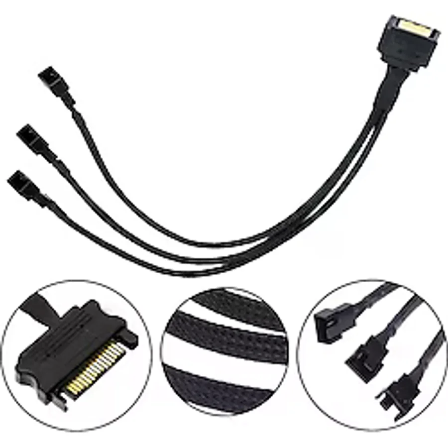 Sata Power To Fan 3 Port Pin Çevirici Çoklayıcı Pwm Kablosu 4597A