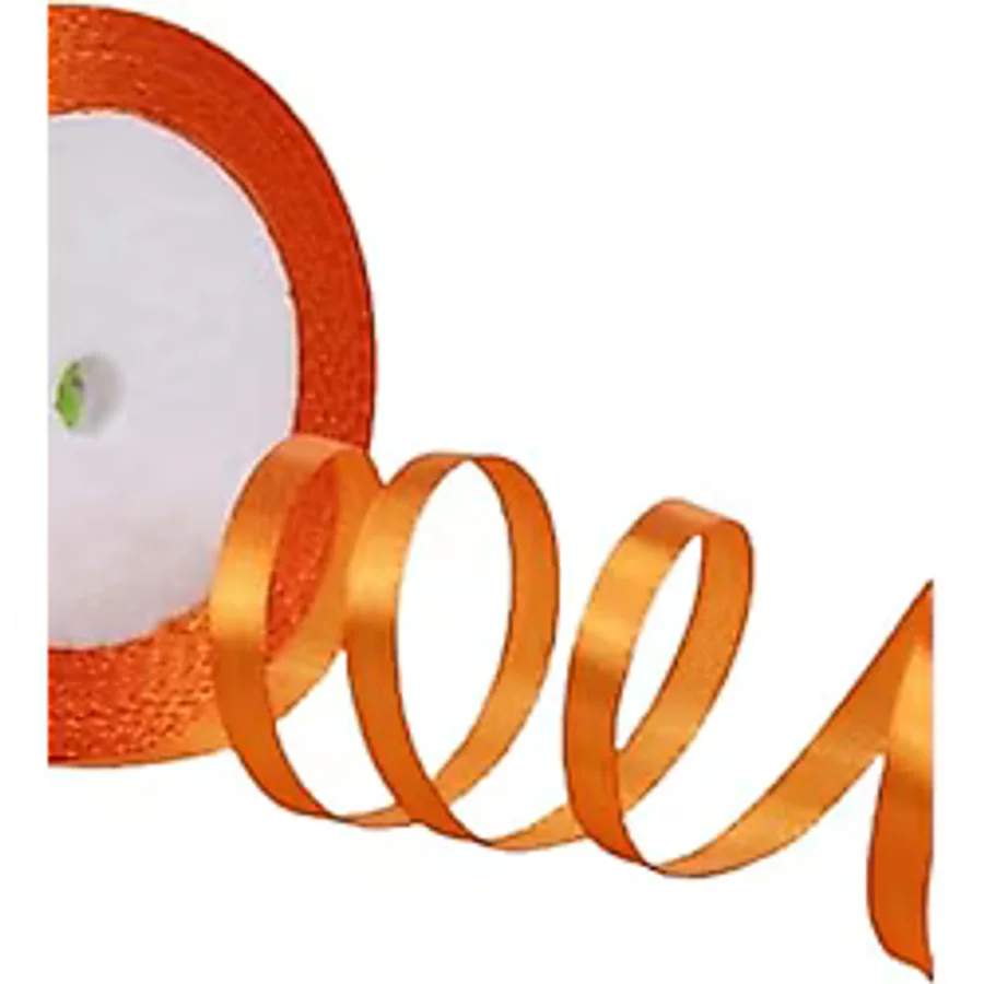 Saten Kurdele 6 mm Orange 5 Metre