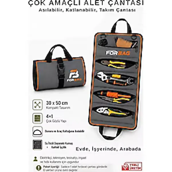 Satış Diyarı Hırdavat Çantası Çok Amaçlı Alet Çantası Bez Takım Çantası Asılabilir Katlanabilir Takım Çantası 1 Adet - Gri