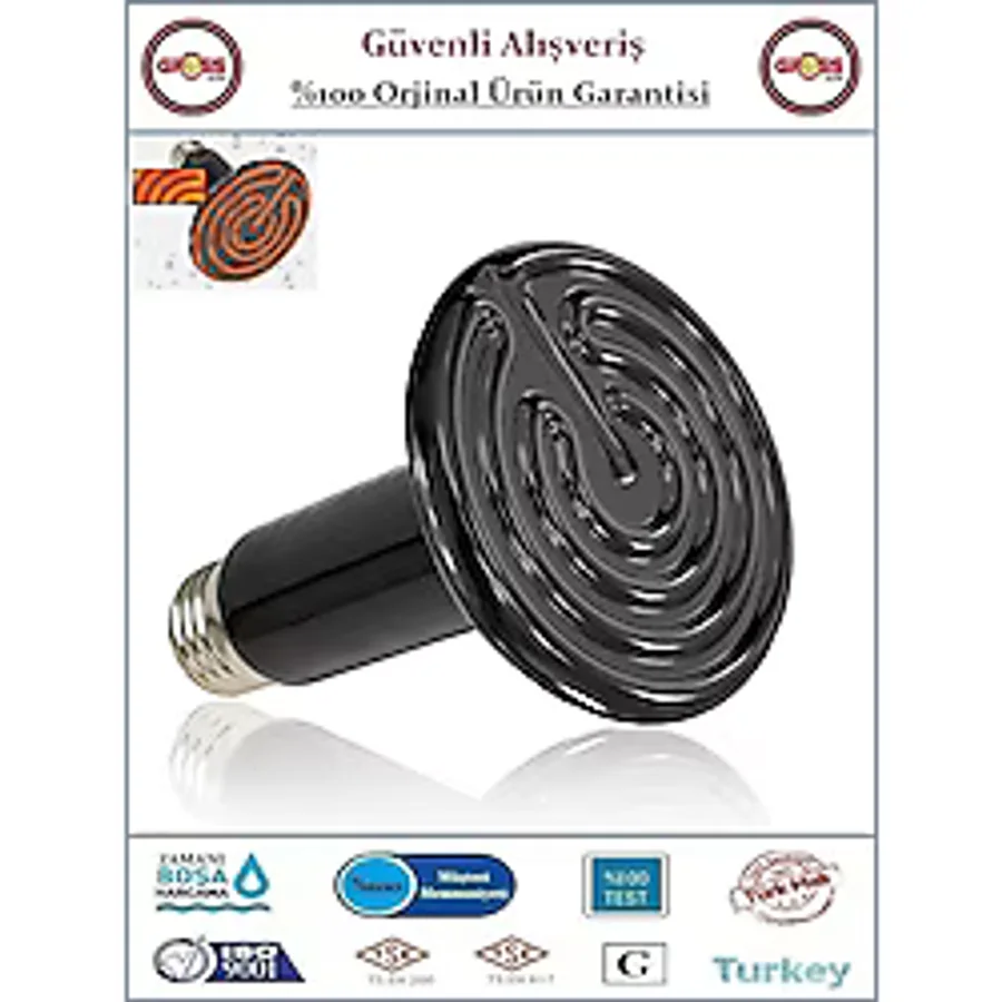 Şavk Seramik Isıtıcı Ampul - Kümes Hayvanları İçin İnfrared Kızılötesi Isıtıcılı Lamba - 100 Watt