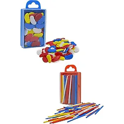 Sayı Sayma Seti 1 Paket Plastik Sayı Sayma Çubukları Ve Fasülyeleri 1. Sınıflar İçin Renkli Çubuk Fasulye