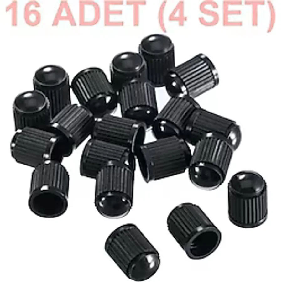 saylan motor 16 Adet Siyah Plastik Orijinal Standart Lastik Sibop Kapağı Seti 4x4 Set