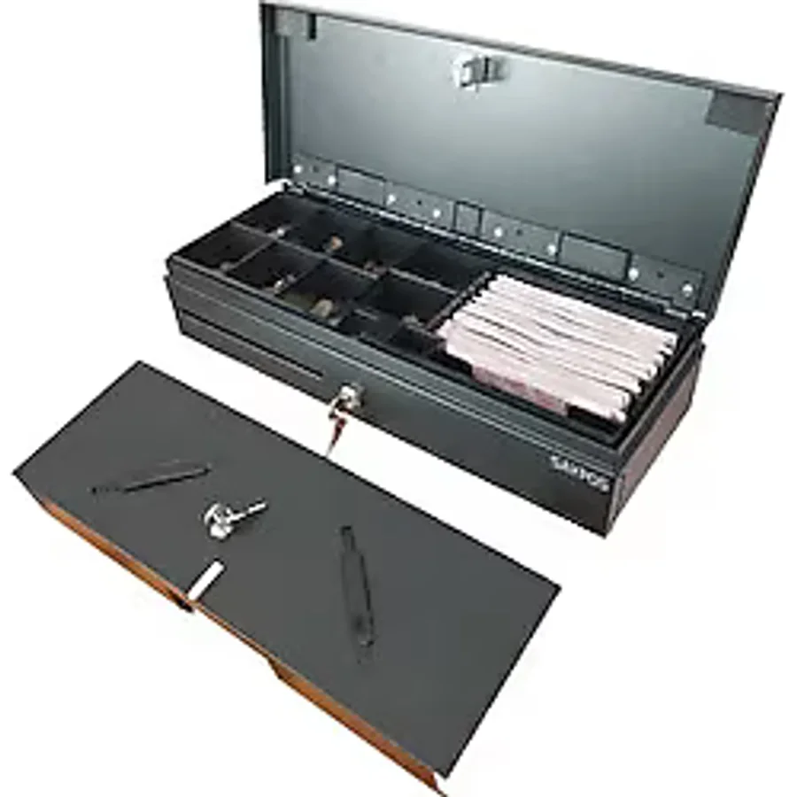 Saypos Flip Top Para Çekmecesi Anahtardan Ve 12v Pos Bağlantılı Üstü Açılır Metal Para Kasası 46x17x10cm