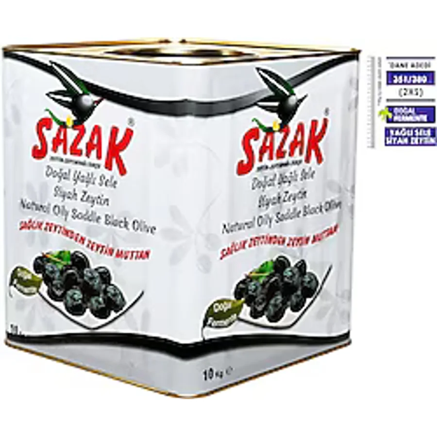 Sazak Doğal Yağlı Sele 10 kg 351-380 Siyah Zeytin