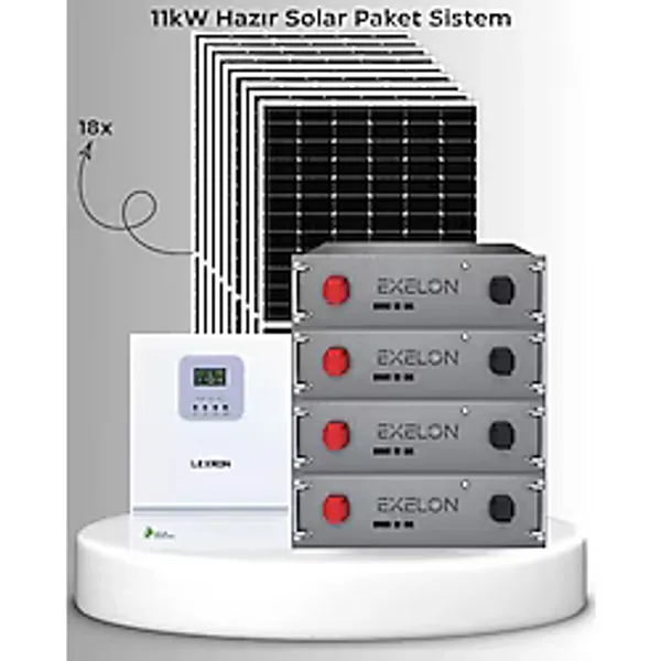 SB Solar 11kW Lityum Akülü Hazır Solar Sistem (Kolay Kurulum - Montaj Ekipmanları Dahil)
