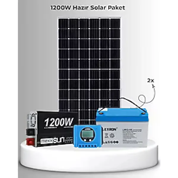 SB Solar 1200W Hazır Solar Sistem (Kolay Kurulum - Montaj Ekipmanları Dahil)