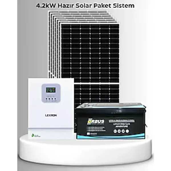 SB Solar 4.2kW Lityum Akülü Hazır Solar Sistem (Kolay Kurulum - Montaj Ekipmanları Dahil)