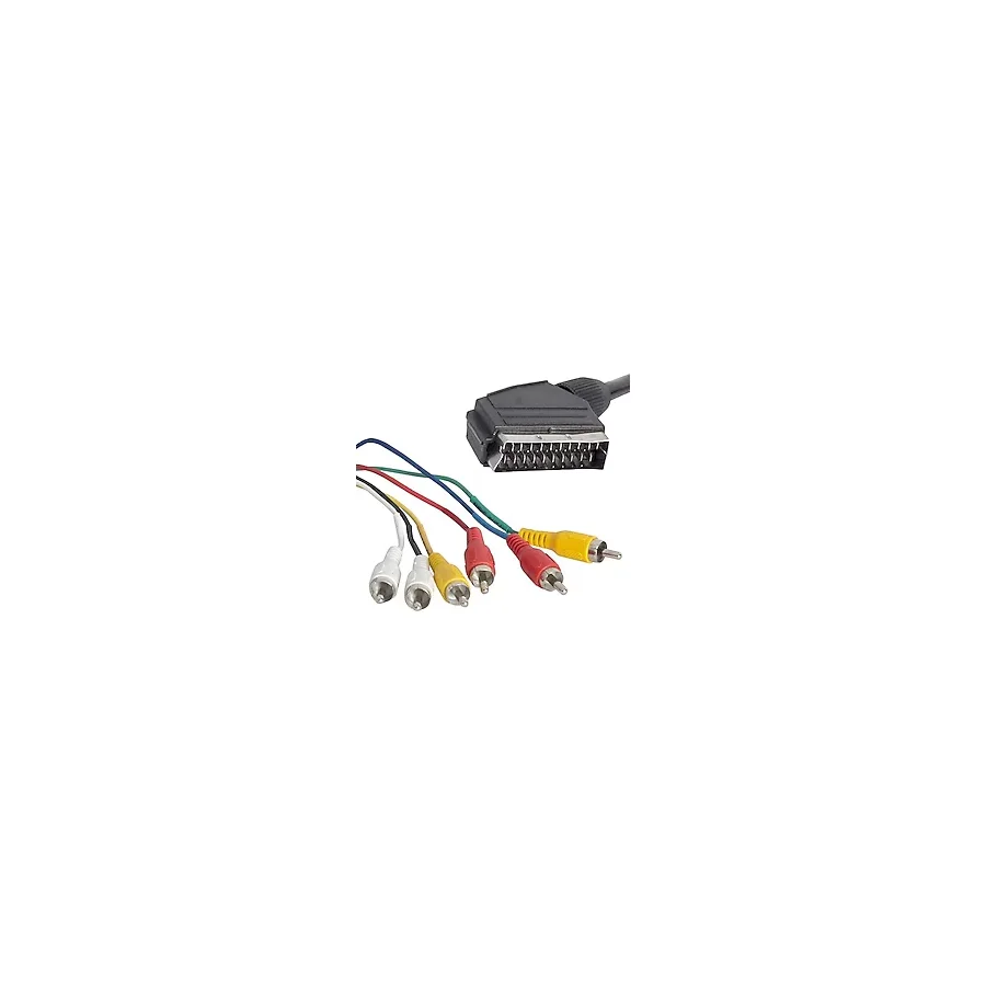Scart to 6 RCA Stereo Kablo 1.5 Metre - TV, DVD, Receiver Uyumlu