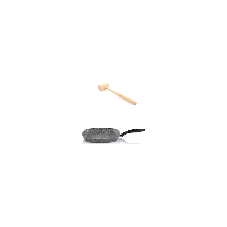 Schafer Granit Grill Tava 28 Cm Ve Bambu Et Döveceği