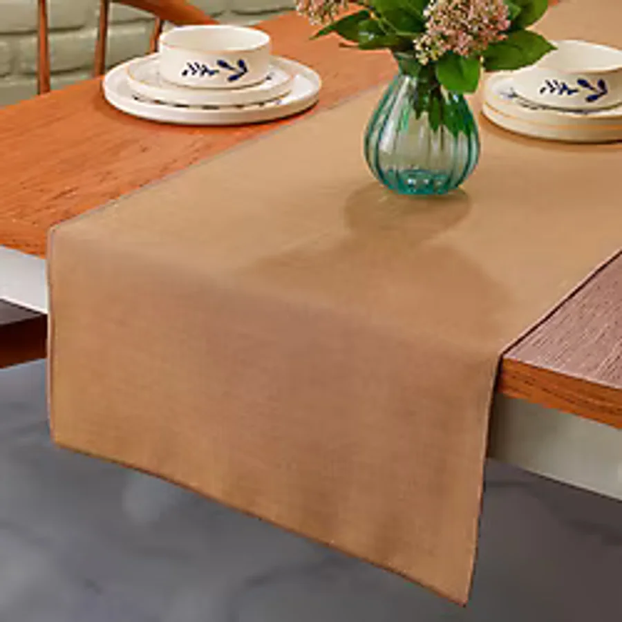 Schafer Home Bianca Keten Polyester Runner 40X160-Kahverengi