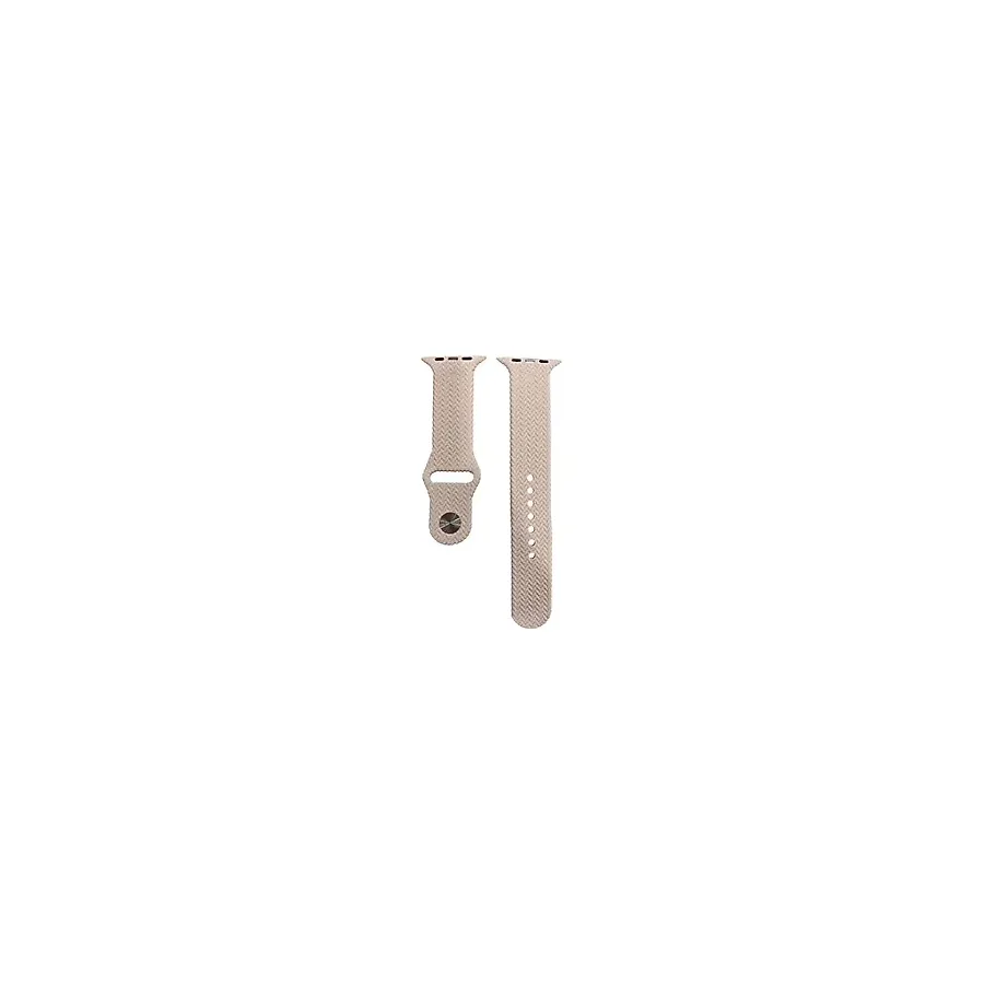 ScHitec 42-49mm Yeni Nesil Apple Uyumlu Hasır Görünümlü Akıllı Saat Kordonu Silikon Krem