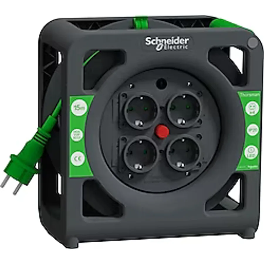 Schneider Electric Thorsman Kompakt IMT33135 Topraklı 3x1 mm 15 m 4'lü Makaralı Uzatma Kablosu