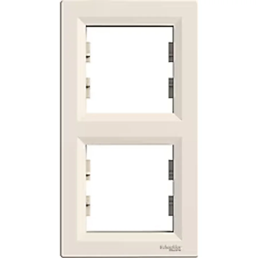 Schneider EPH5810223 Asfora Dikey İkili Krem Priz Çerçevesi