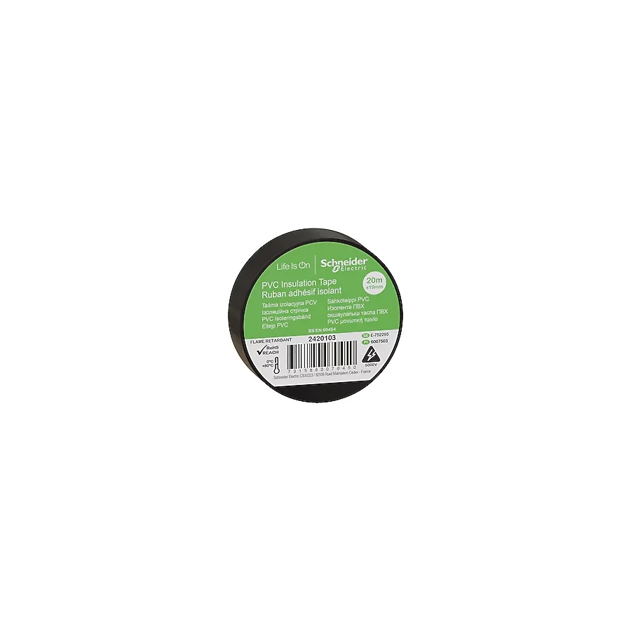 Schneider Thorsman 2420103 19 mm x 20 m Siyah Elektrik Bandı