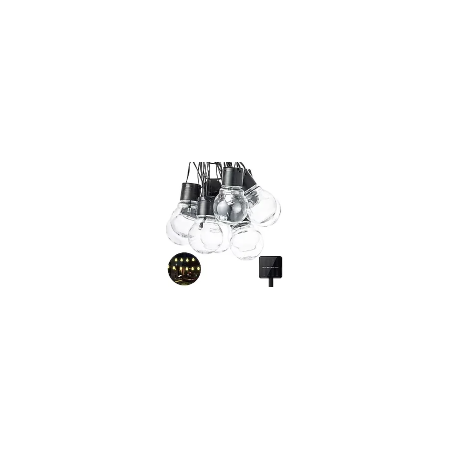 Schulzz Solar 10LED Ampül 8 Mod 3.5mt Güneş Enerjili Dış Bahçe Aydınlatma Dekorasyon Günışığı
