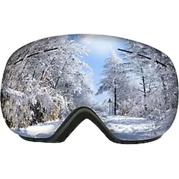 Schulzz UV400 Korumalı Antisis Özellikli 3 Katmanlı Aynalı Snowboard Kayak Gözlüğü - Gümüş - Standart