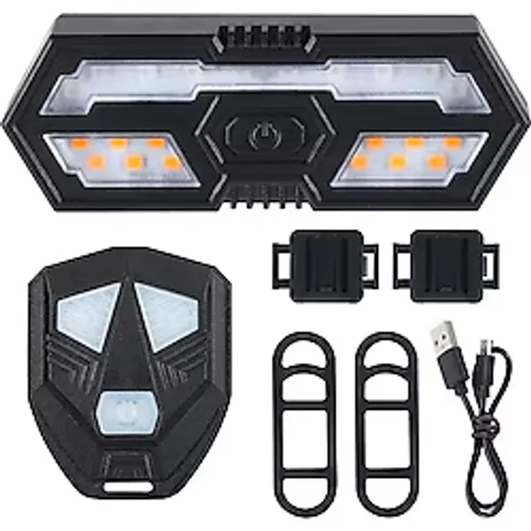 Schulzz Uzaktan Kumandalı Bisiklet Stop Lambası Led Sinyalli, Su Geçirmez, Usb Şarjlı, Alarm Sesli 5m Arka Lamba