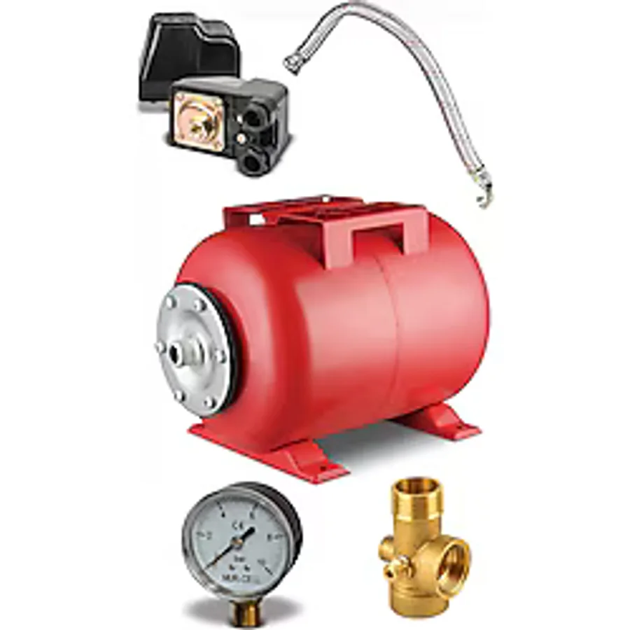 Schutzenger Set 50 Lt Yatay Hidrofor Genleşme Tankı -Manometre Duru Şalter Beşyol 70cm Flex Hortum